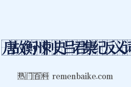 唐故衡州刺史吕君集纪反义词是什么意思的图片